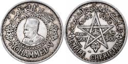 World Coins - Morocco, Mohammed V, 500 Francs, 1956, Paris, Silver, , KM:54