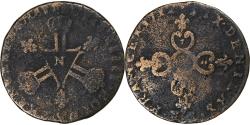 World Coins - France, Louis XIV, Six deniers dits "dardenne", 1712, Montpellier, Copper