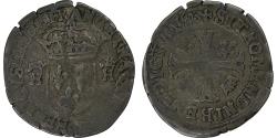 World Coins - France, Henri IV, Douzain aux 2 H couronnés, 1593, Clermont-Ferrand, Billon