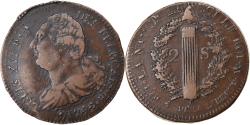 World Coins - Coin, France, 2 sols français,1792, Strasbourg, Double-strike,