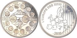 World Coins - France, Medal, L'Europe des XXVII, 50 ans du nouveau Franc, Politics, 2010