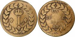 World Coins - France, Louis XVIII, 1 Décime, 1815, Strasbourg, Bronze,
