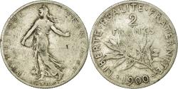 World Coins - Coin, France, Semeuse, 2 Francs, 1900, Paris, , Silver, KM:845.1
