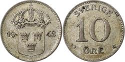 World Coins - Sweden, Gustaf V, 10 Öre, 1942, Silver, , KM:780