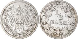 World Coins - Coin, GERMANY - EMPIRE, 1/2 Mark, 1906, Berlin, , Silver, KM:17