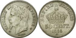 World Coins - Coin, France, Napoleon III, Napoléon III, 50 Centimes, 1866, Paris,