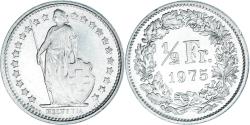 World Coins - Coin, Switzerland, 1/2 Franc, 1975, Bern, , Copper-nickel, KM:23a.1
