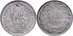 World Coins - Switzerland, Franc, 1963, Bern, Silver, , KM:24