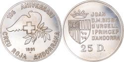 World Coins - Coin, Andorra, 25 Diners, 1991, , Silver, KM:65