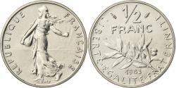 World Coins - France, 1/2 Franc, Semeuse, 1983, Paris, FDC, Nickel, , Gadoury:429