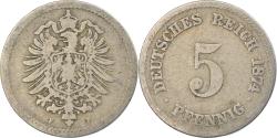 World Coins - Coin, GERMANY - EMPIRE, Wilhelm I, 5 Pfennig, 1874, Stuttgart,