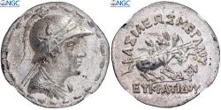 Ancient Coins - Baktrian Kingdom, Eukratides I, Tetradrachm, ca. 170-145 BC, Silver, NGC, MS