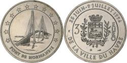 World Coins - France, Token, 3 Euro Ville du Havre, Pont de Normandie, 1996, Copper-nickel