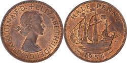 World Coins - Coin, Great Britain, 1/2 Penny, 1956