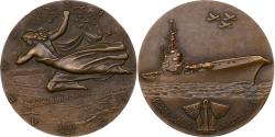 World Coins - France, Medal, Porte-Avions Arromanches, 1986, Bronze, Guiraud,