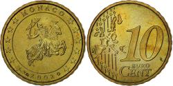 World Coins - Monaco, Rainier III, 10 Euro Cent, BU, 2002, Monnaie de Paris, Nordic gold