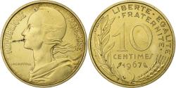 World Coins - France, 10 Centimes, Marianne, 1967, Paris, Aluminum-Bronze,