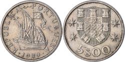 World Coins - Coin, Portugal, 5 Escudos, 1980