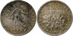 World Coins - France, Semeuse, 50 Centimes, 1909, Paris, , Silver, KM:854