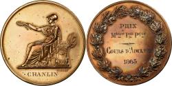 World Coins - France, Medal, Instruction Public, Cours d'Adulte, 1865, Bronze, Brenet