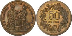 World Coins - France, Token, 50 Centimes, La Sagesse fixe la Fortune, Brass,