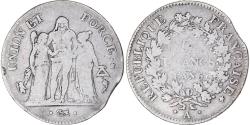 World Coins - Coin, France, Union et Force, 5 Francs, AN 5, Paris, Clipped, , Silver