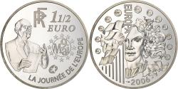 World Coins - France, 1-1/2 Euro, La Journée de l'Europe, 2006, Paris, Silver,