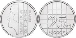 World Coins - Netherlands, Beatrix, 25 Cents, 2000, Utrecht, Nickel, , KM:204