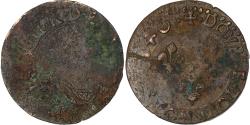 World Coins - France, Louis XIII, Double Tournois, 1640, Bordeaux, Copper,