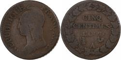 World Coins - France, 5 Centimes, Dupré, AN 7, Paris, Copper,