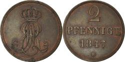 World Coins - Coin, German States, HANNOVER, Ernst August, 2 Pfennig, 1847, , Copper