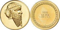 World Coins - France, Medal, Tête de Roi, Gilt Bronze,