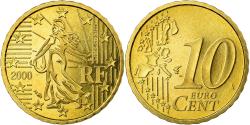 World Coins - France, 10 Euro Cent, 2000, BE, , Brass, KM:1285