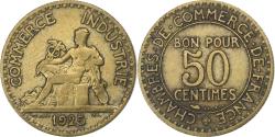 World Coins - France, 50 Centimes, Chambre de commerce, 1925, Aluminum-Bronze,
