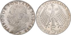 World Coins - Germany, 5 Mark, Theodor Fontane, 1969, Karlsruhe, Silver, , KM:125