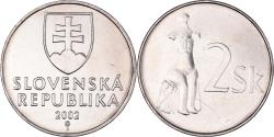 World Coins - Coin, Slovakia, 2 Koruna, 2002, , Nickel plated steel, KM:13