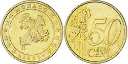 World Coins - Monaco, Rainier III, 50 Euro Cent, 2002, Paris, , Brass, KM:172