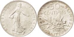 World Coins - Coin, France, Semeuse, 50 Centimes, 1918, Paris, , Silver, KM:854