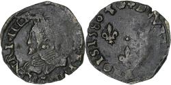 World Coins - France, Henri III, Double Tournois, 1580, Bayonne, Copper,