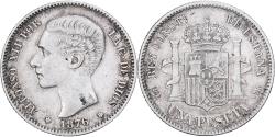 World Coins - Spain, Alfonso XII, Peseta, 1876, Madrid, Silver, , KM:672
