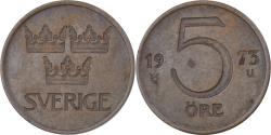 World Coins - Sweden, Gustaf VI, 5 Öre, 1973, Bronze, , KM:845