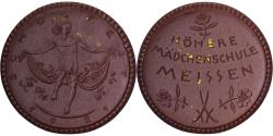 World Coins - Germany, Medal, Höhere Mädchenschule, Meissen, 1921, Porcelain,