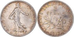 World Coins - Coin, France, Semeuse, Franc, 1917, Paris, , Silver, KM:844.1