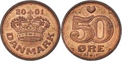 World Coins - Coin, Denmark, 50 Öre, 2001