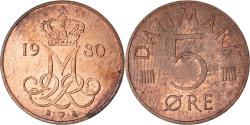World Coins - Coin, Denmark, Margrethe II, 5 Öre, 1980, Copenhagen, , Copper Clad