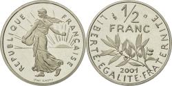 World Coins - Coin, France, Semeuse, 1/2 Franc, 2001, Paris, , Nickel, KM:931.2