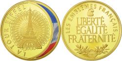 World Coins - France, Medal, Les Emblèmes Français, La Tour Eiffel, , Copper Gilt