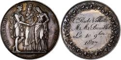 World Coins - France, Medal, Mariage, La Religion les Unit, 1827, Silver, De Puymaurin
