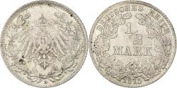 World Coins - Coin, GERMANY - EMPIRE, 1/2 Mark, 1915, Munich, , Silver, KM:17