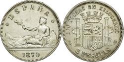 World Coins - Coin, Spain, Provisional Government, 2 Pesetas, 1870, , Silver, KM:654
